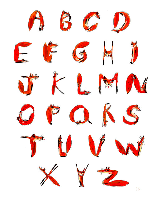 Fox Alphabet, Framed poster