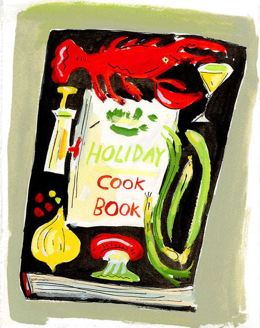 Holiday cookbook, painting on paper