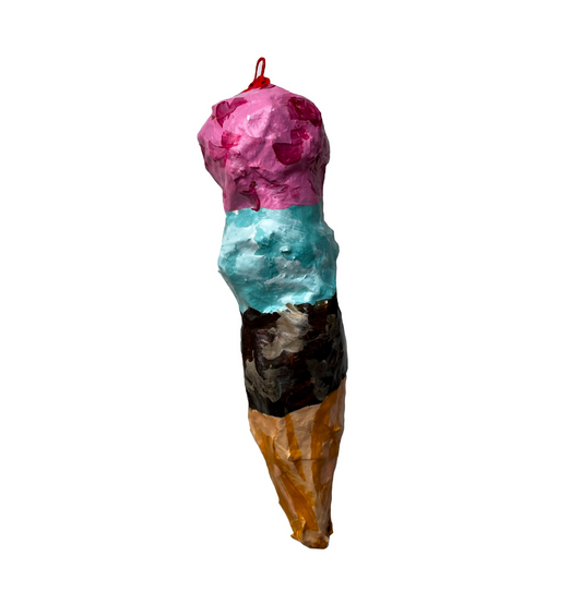 Ice Cream, paper mache ornament