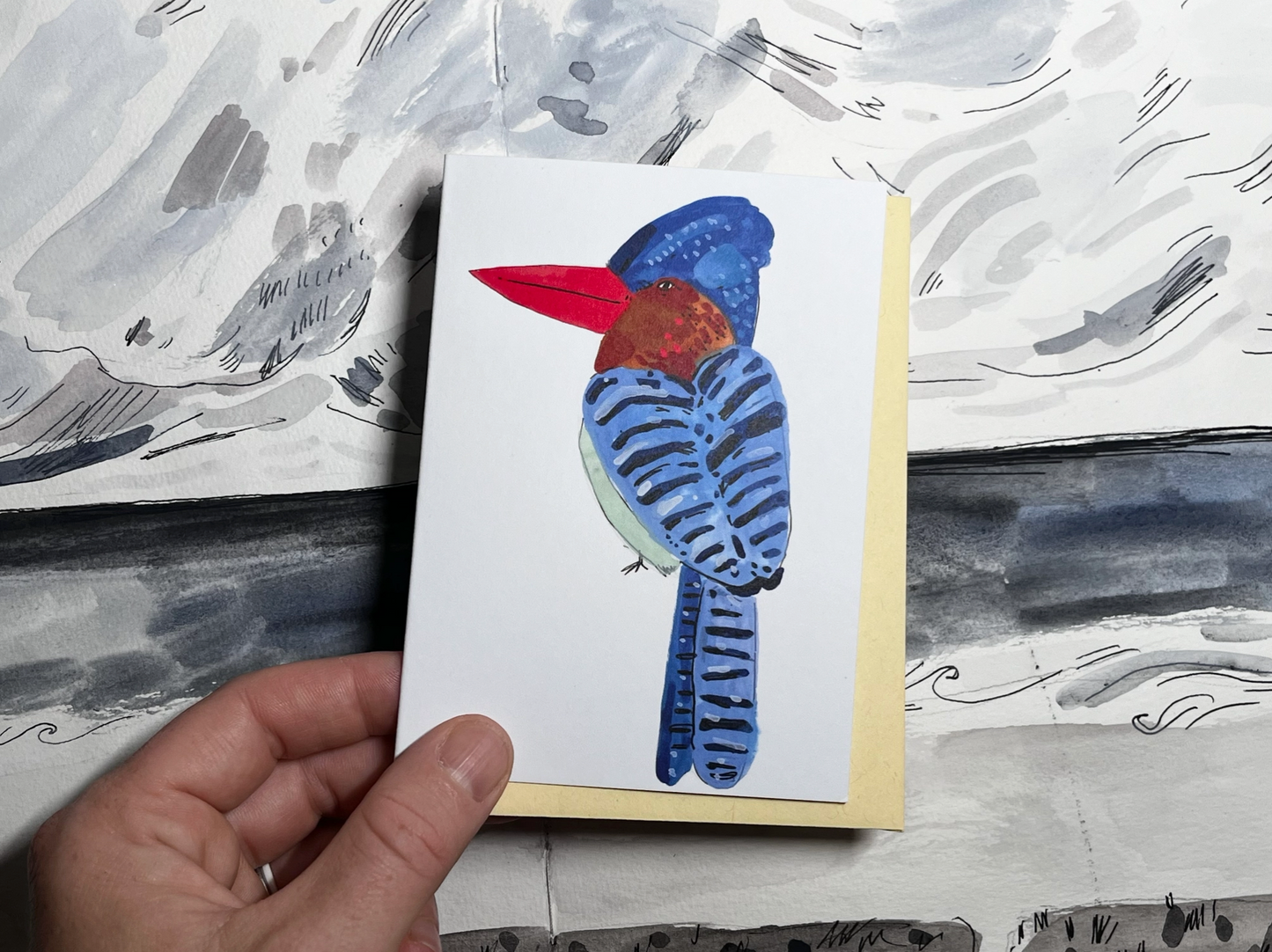 Blue kingfisher Notecard
