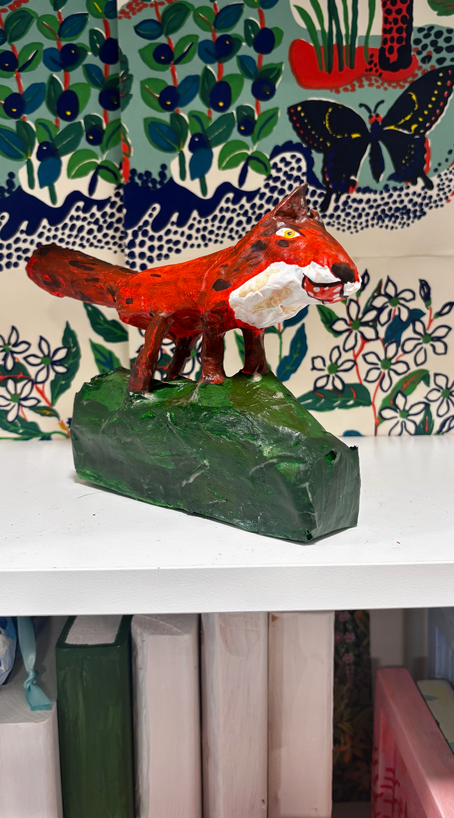 Fox statue, paper mache
