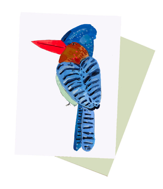 Blue kingfisher Notecard