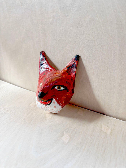 Fox head, paper mache
