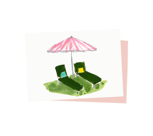 Pink Umbrella Notecard