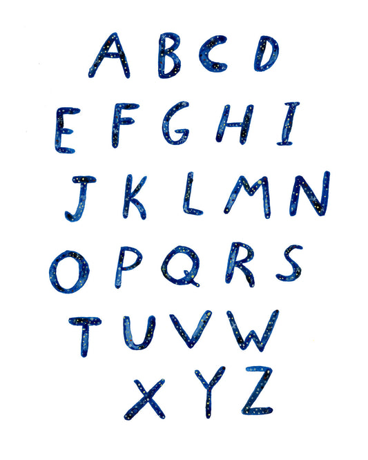 Stars Alphabet, Framed Poster