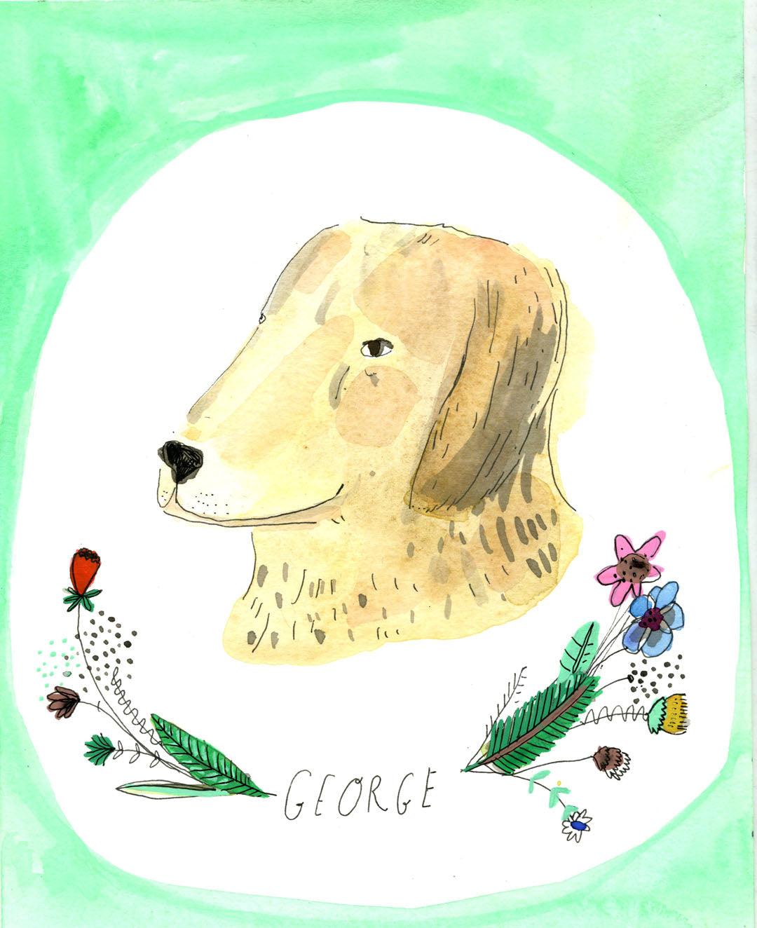 Custom watercolor portraits.