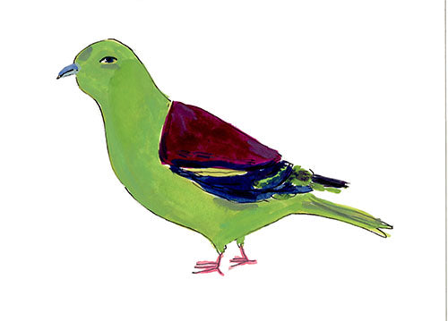 Pompadour Green Pigeon, painting on paper