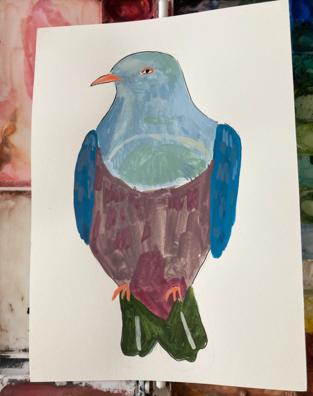 Spotted Imperial Pigeon, painting on paper