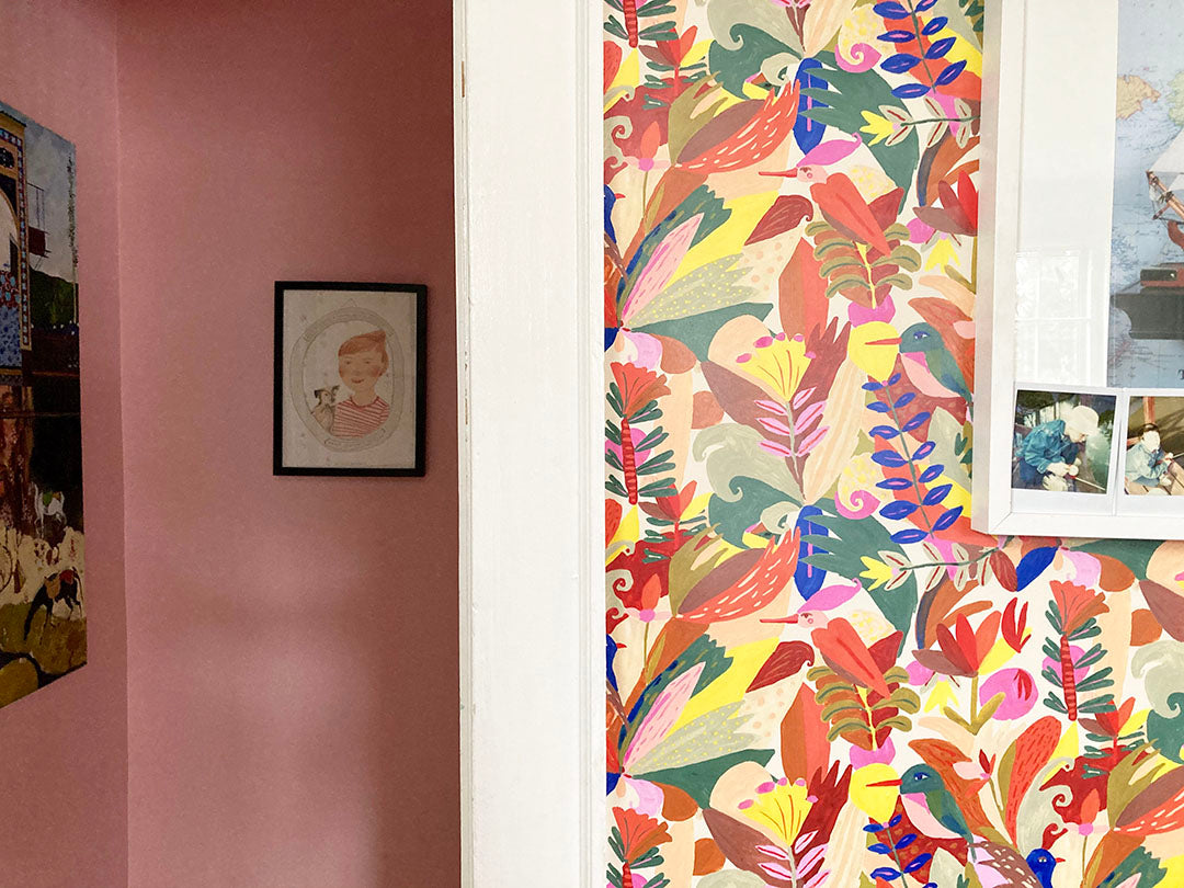 Tropical Birds + Plants Wallpaper.