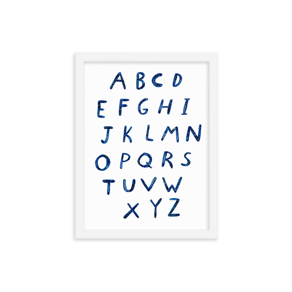 Stars Alphabet, Framed Poster