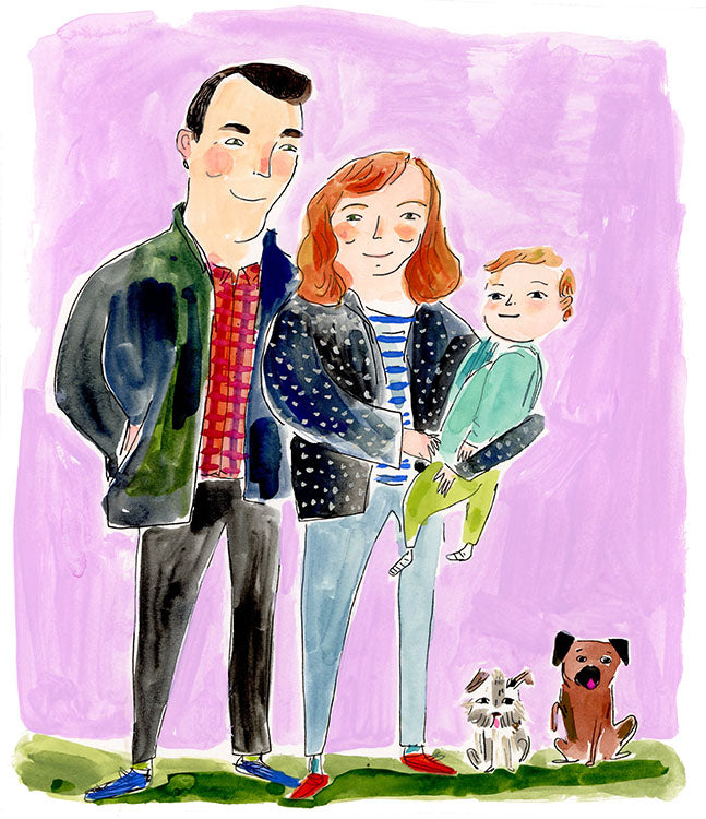 Custom watercolor portraits.