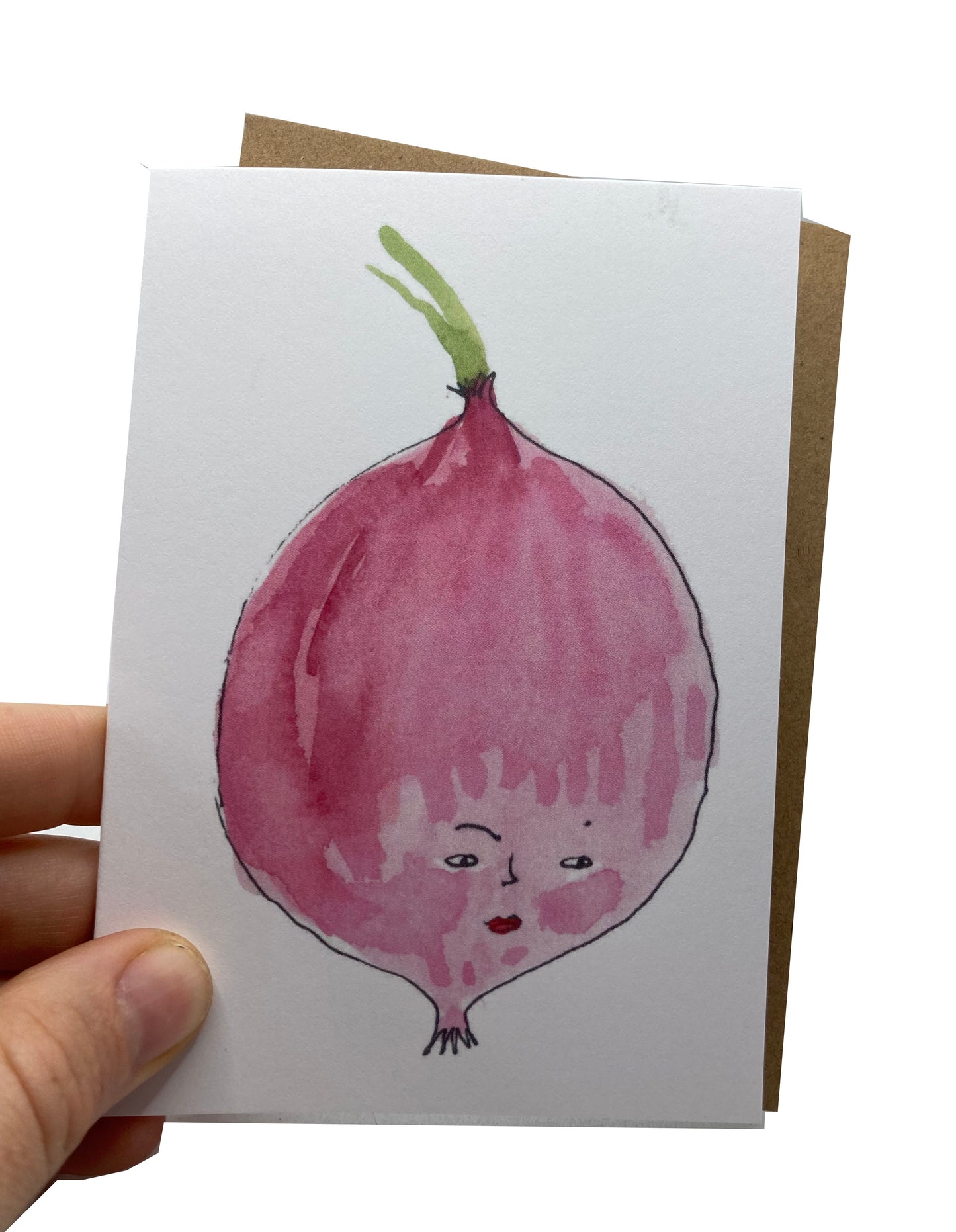 Red onion notecard