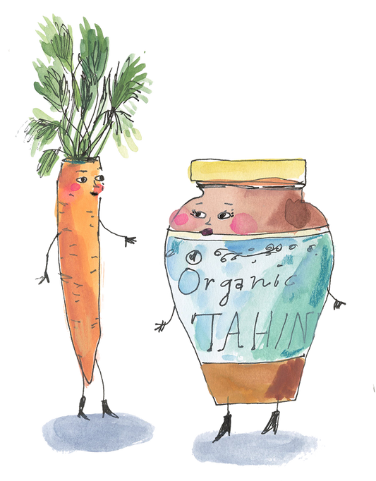 Carrot Salad with Tahini and Crispy Chickpeas