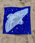 Owl Bandana, screen printed cotton scarf