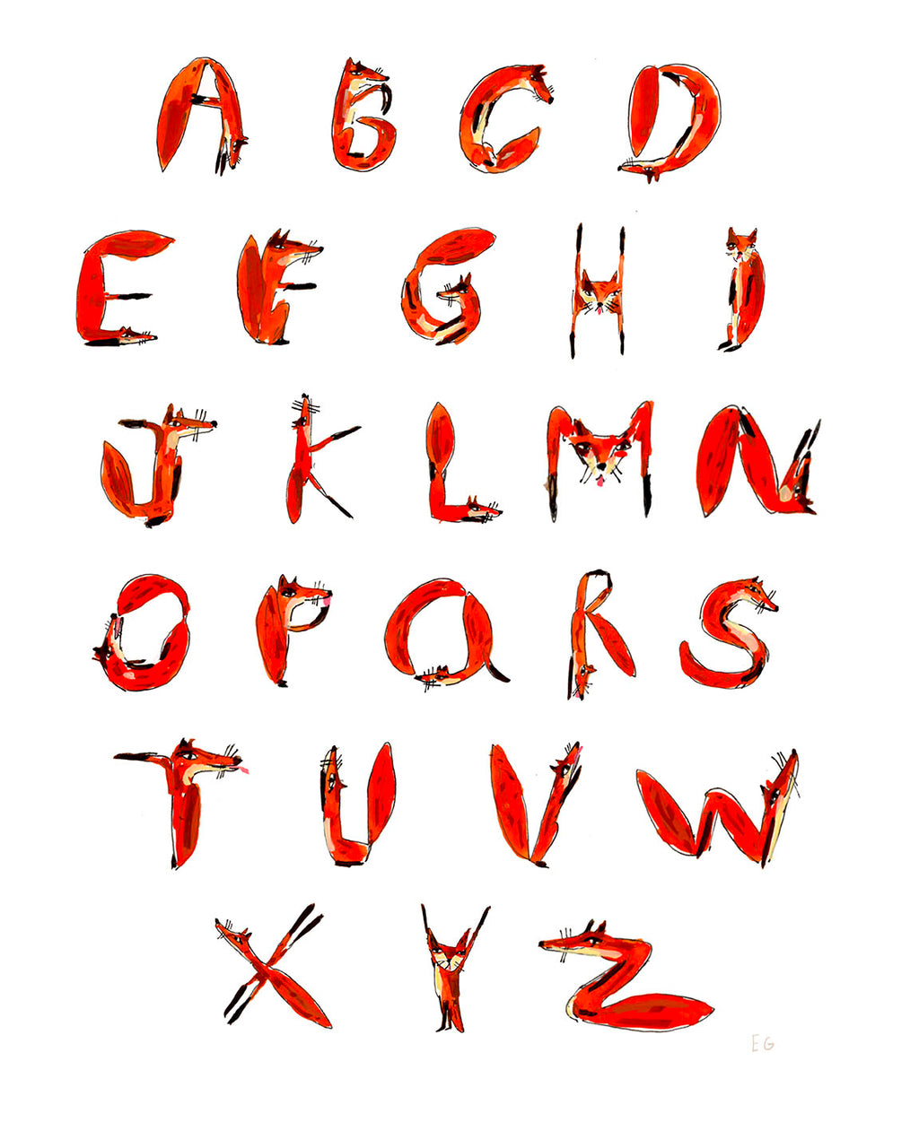 Fox Alphabet, Framed poster