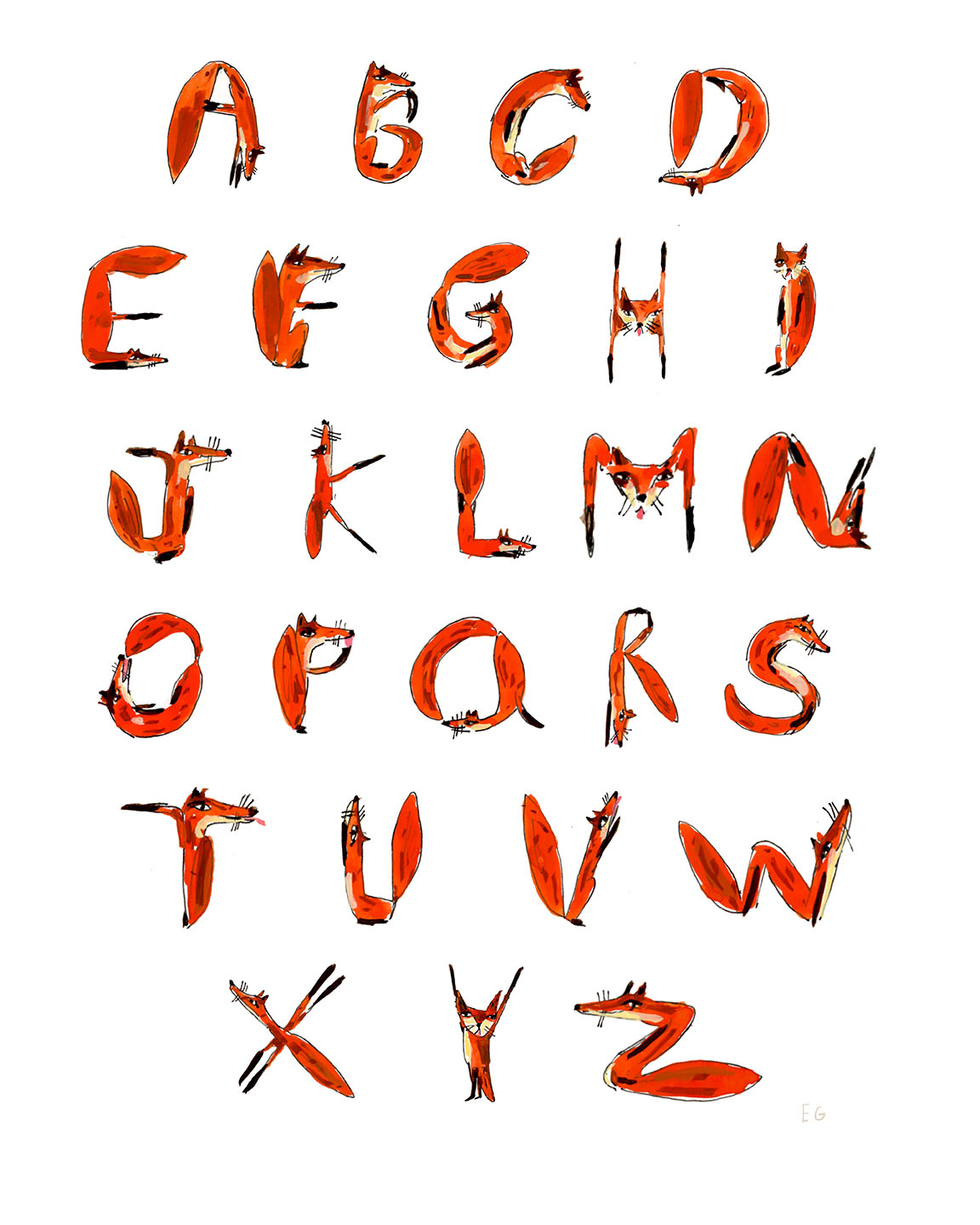 Fox Alphabet, Framed poster