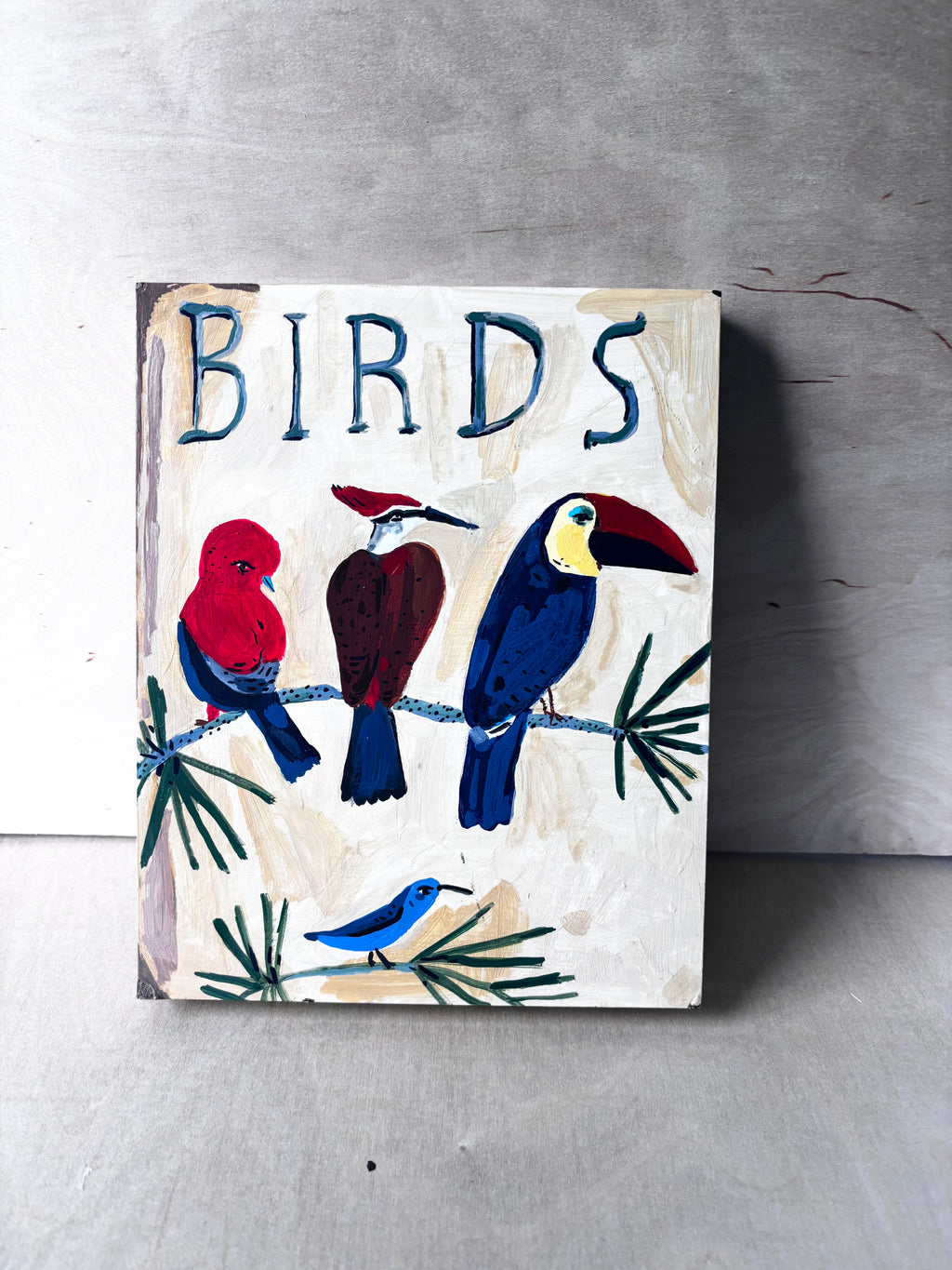 Birds book, painting on paper