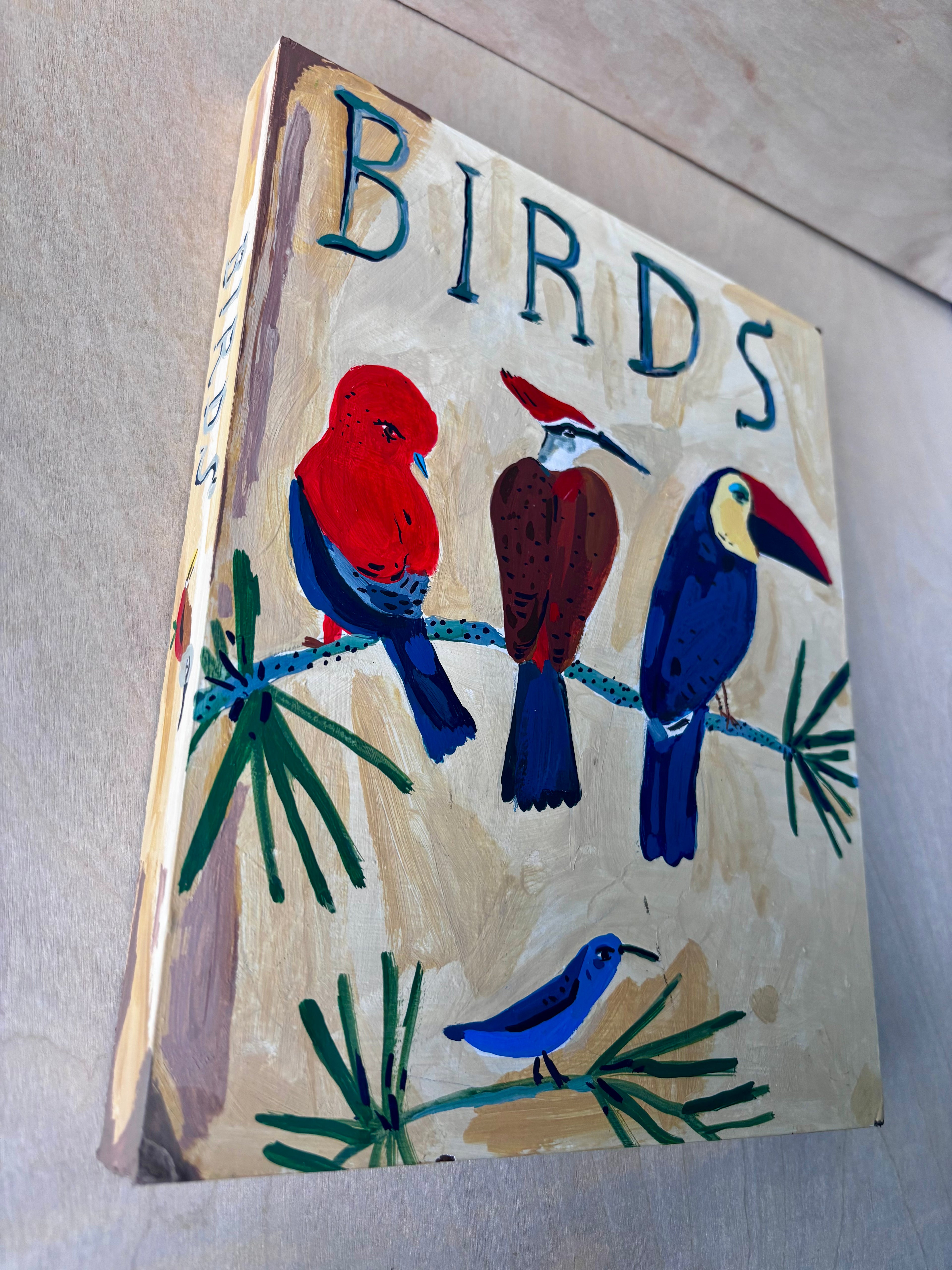 Birds book, painting on paper