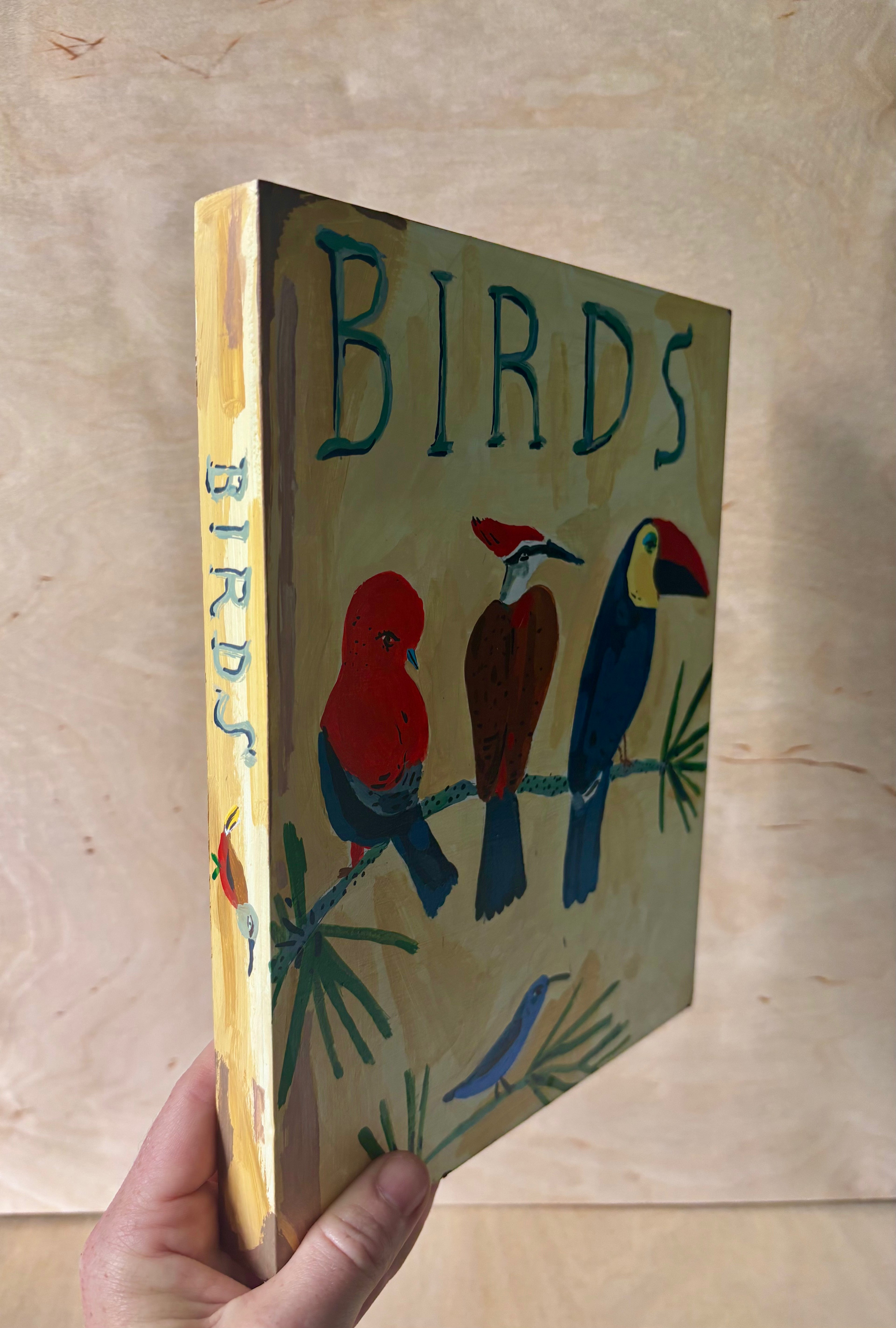 Birds book, painting on paper