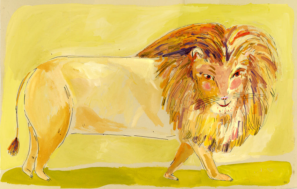 Large Lion painting