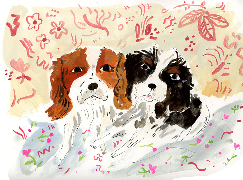 Small dog portraits, 5" by 7"