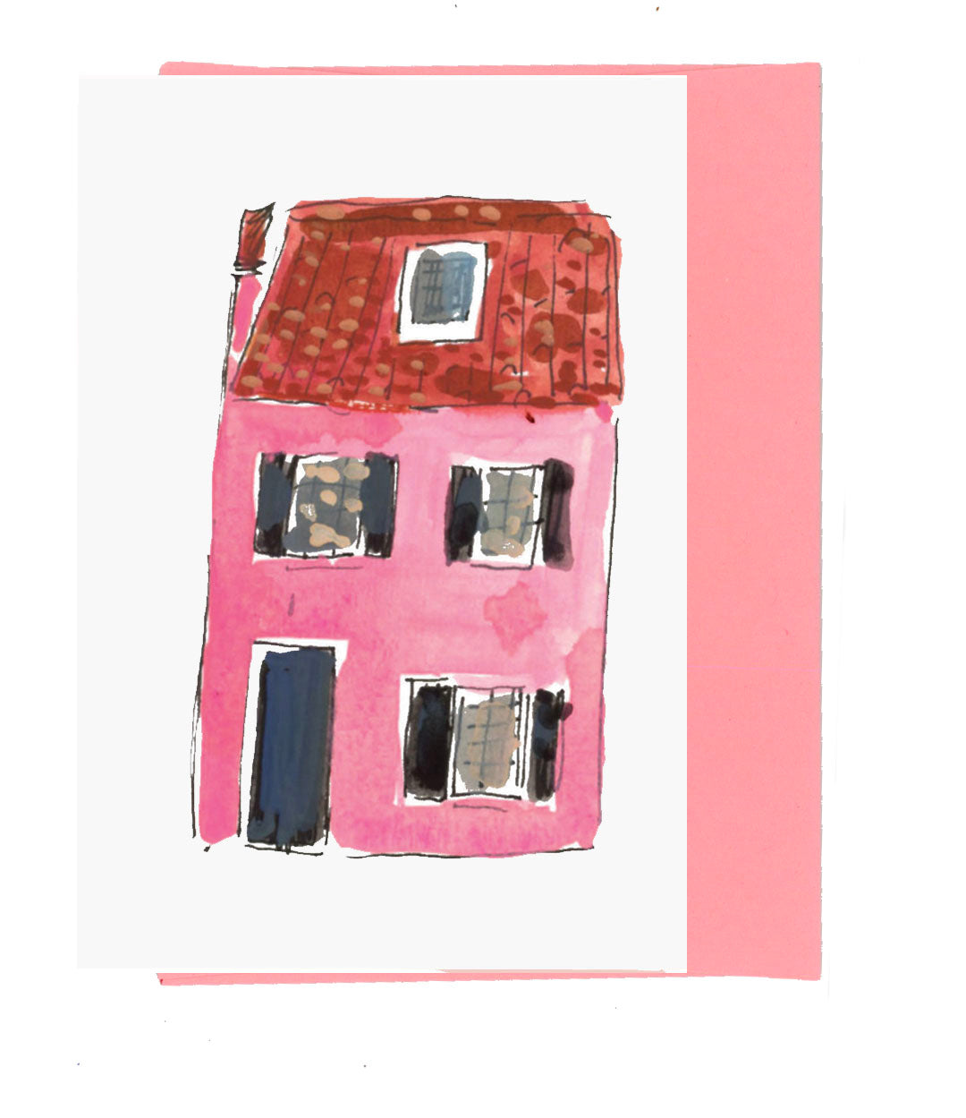 Charleston pink house notecard