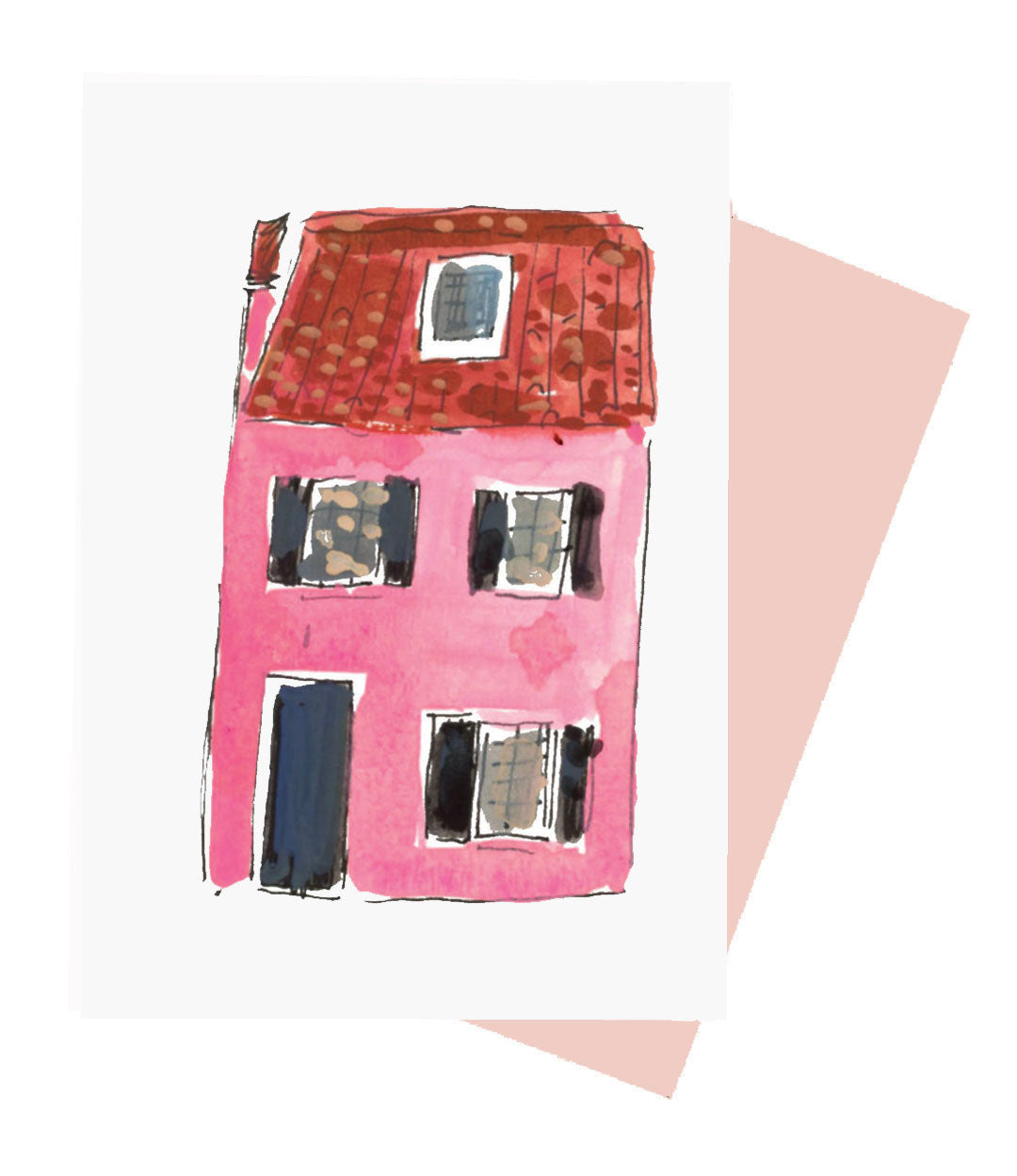 Charleston pink house notecard