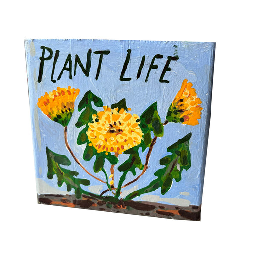 Plant Life book painting on wood