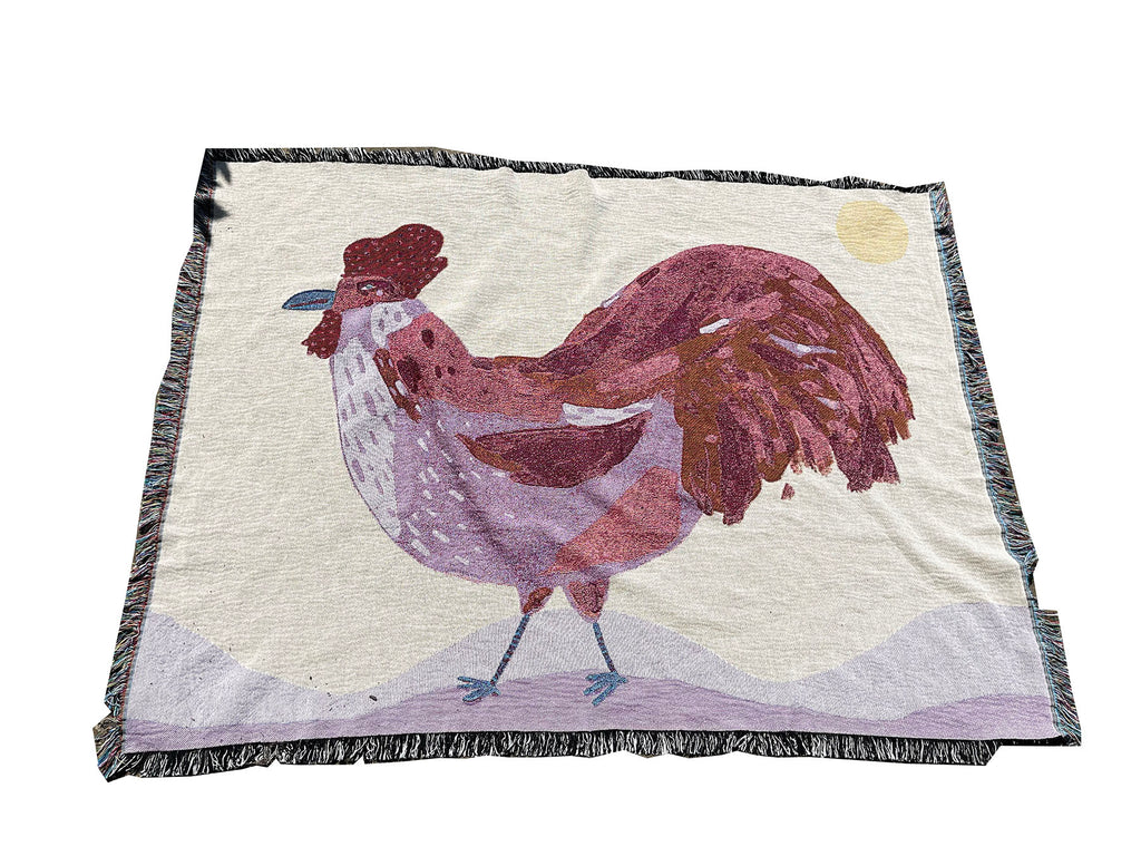 Rooster Woven Blanket