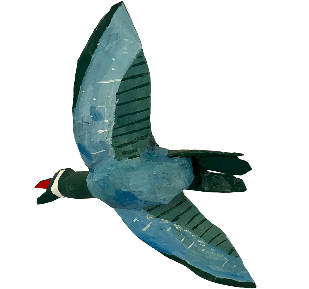 Large flying blue goose