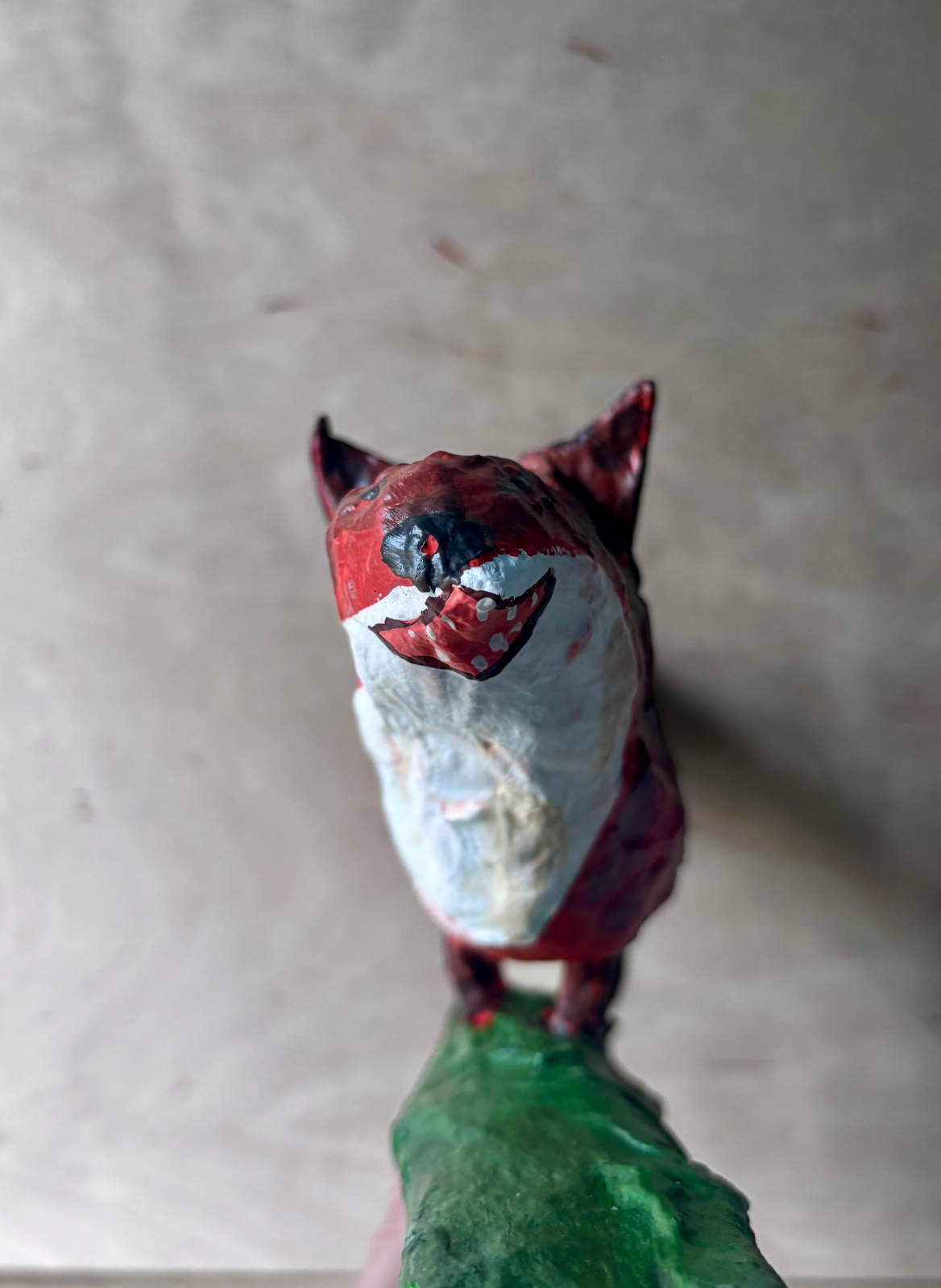 Fox statue 2, paper mache