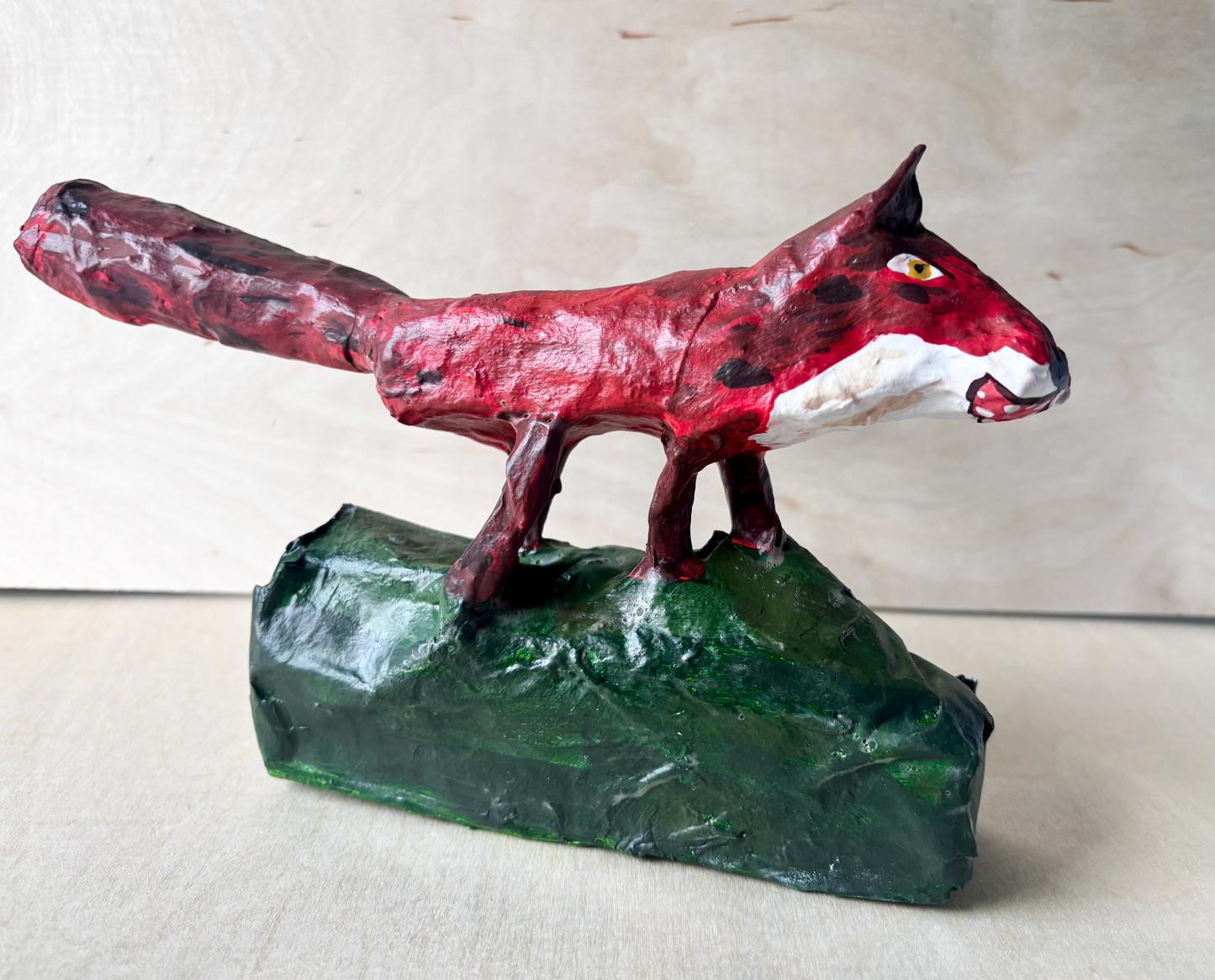Fox statue, paper mache