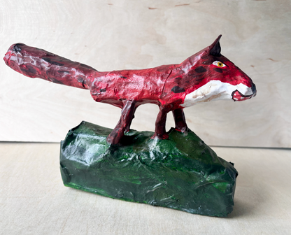 Fox statue, paper mache