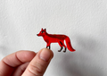 Fox pin, hand painted