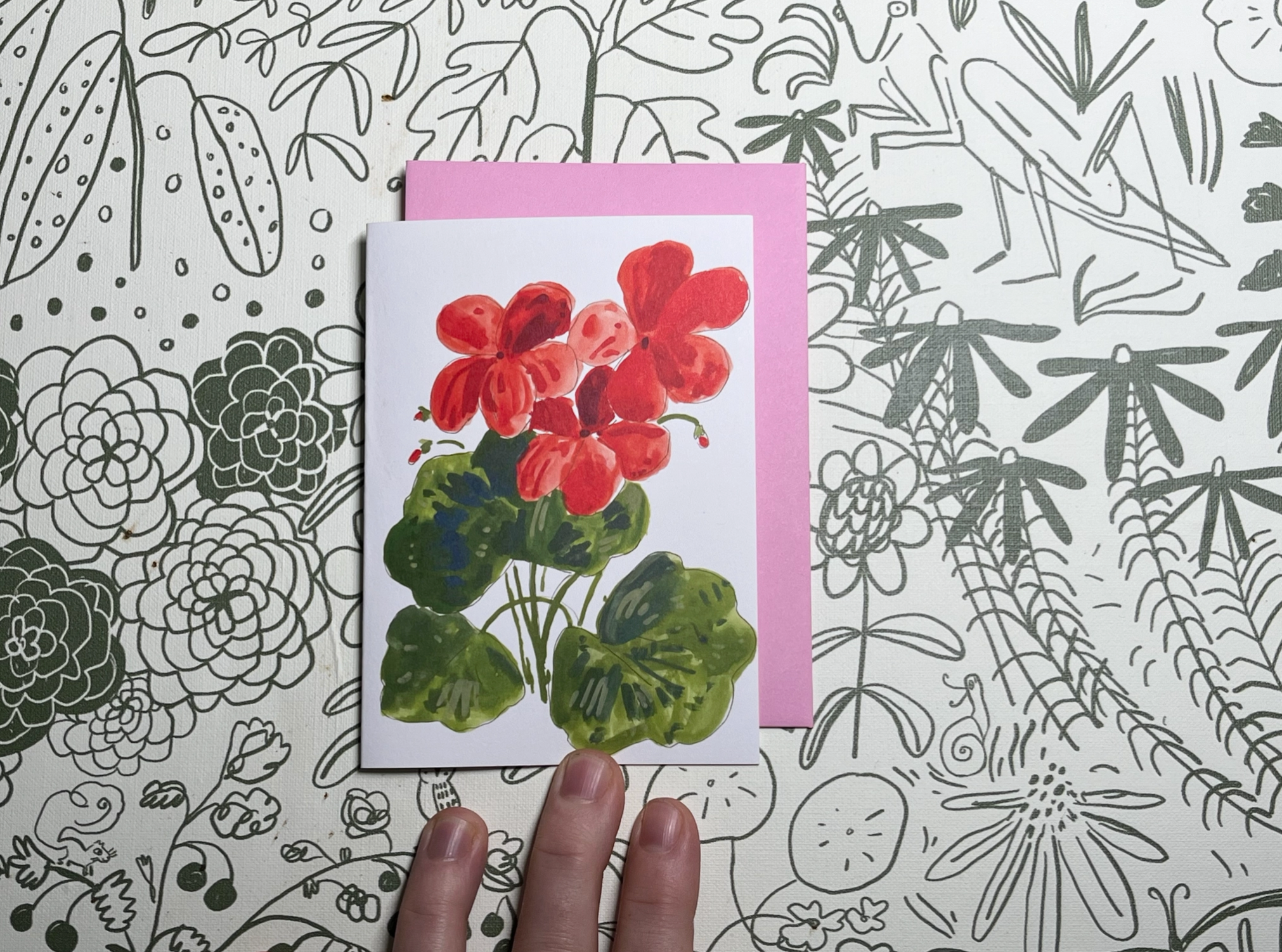 Geranium Notecard