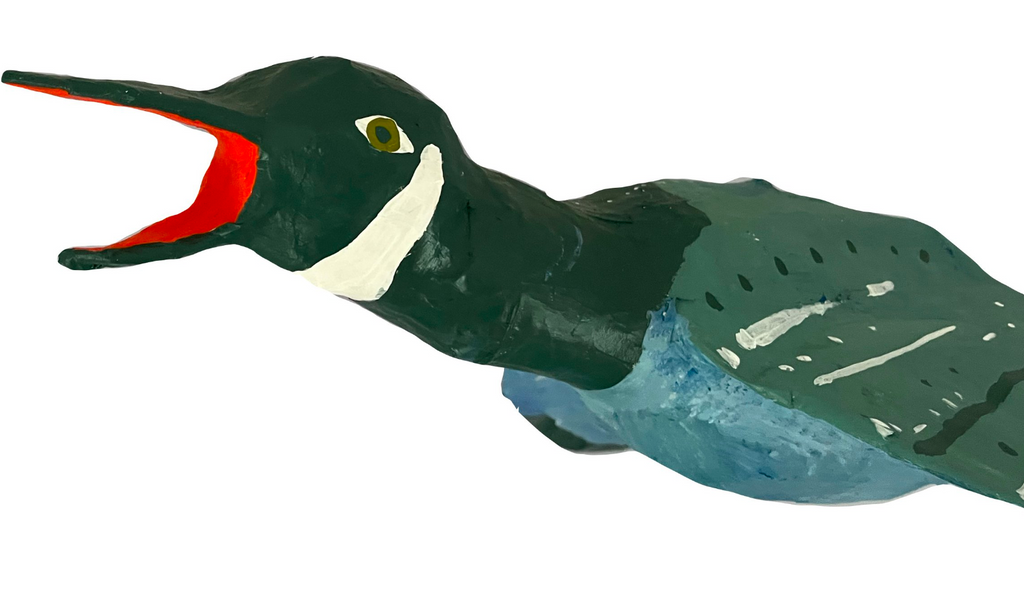 Large flying blue goose