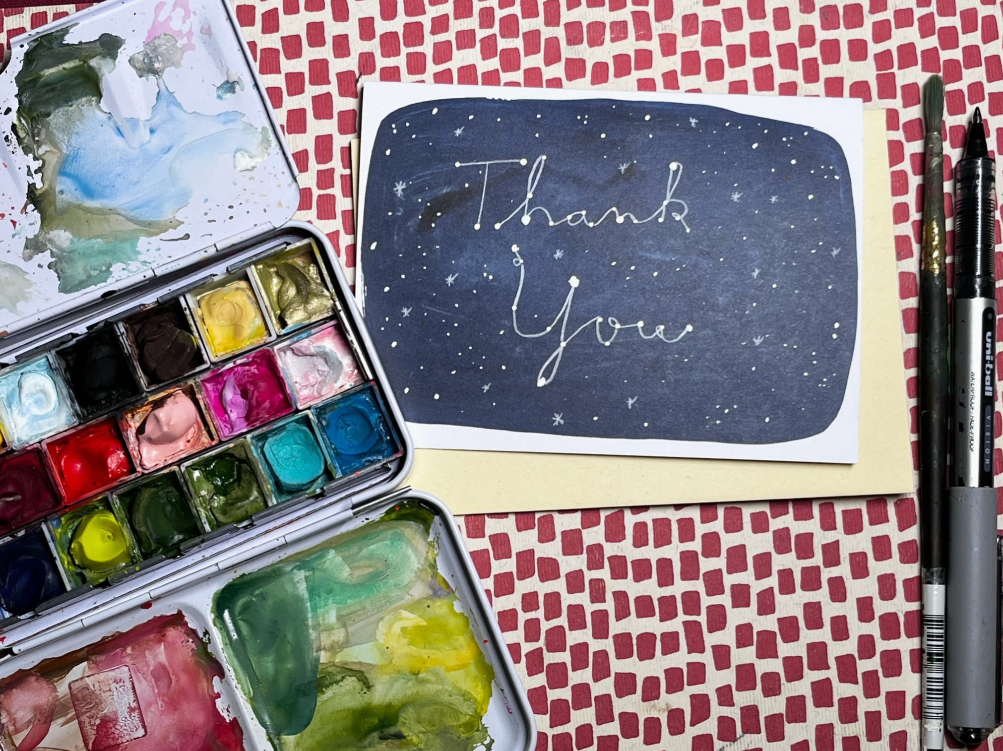 Starry Sky Thank you Notecard