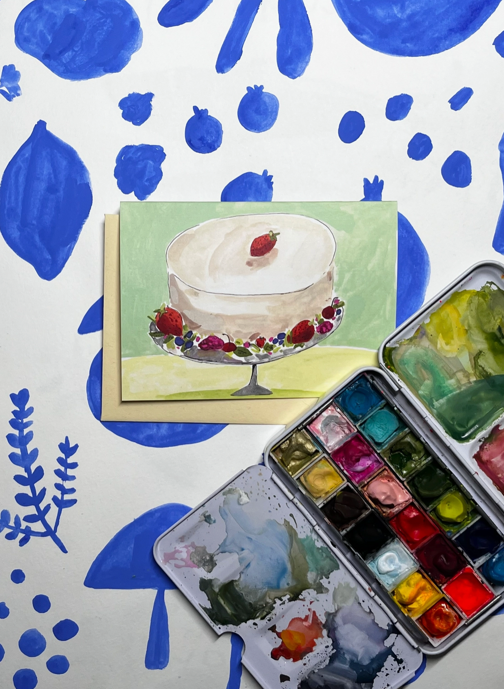 Strawberry Cake Notecard