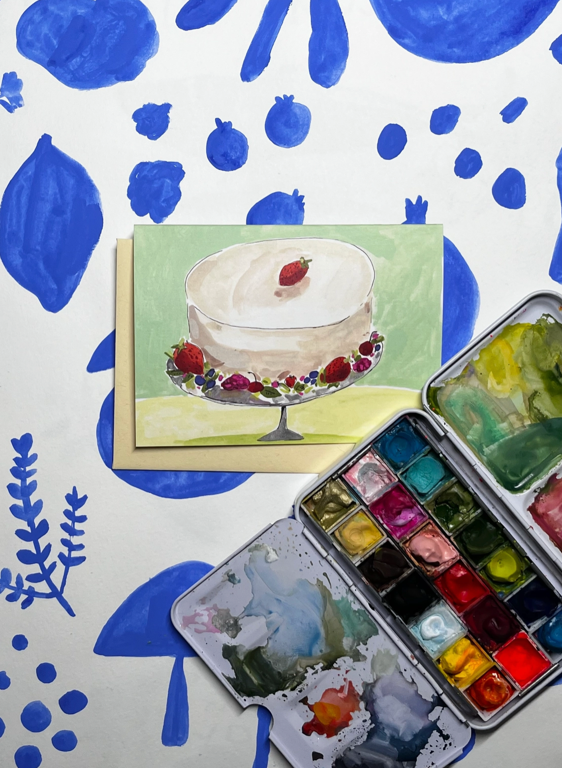 Strawberry Cake Notecard