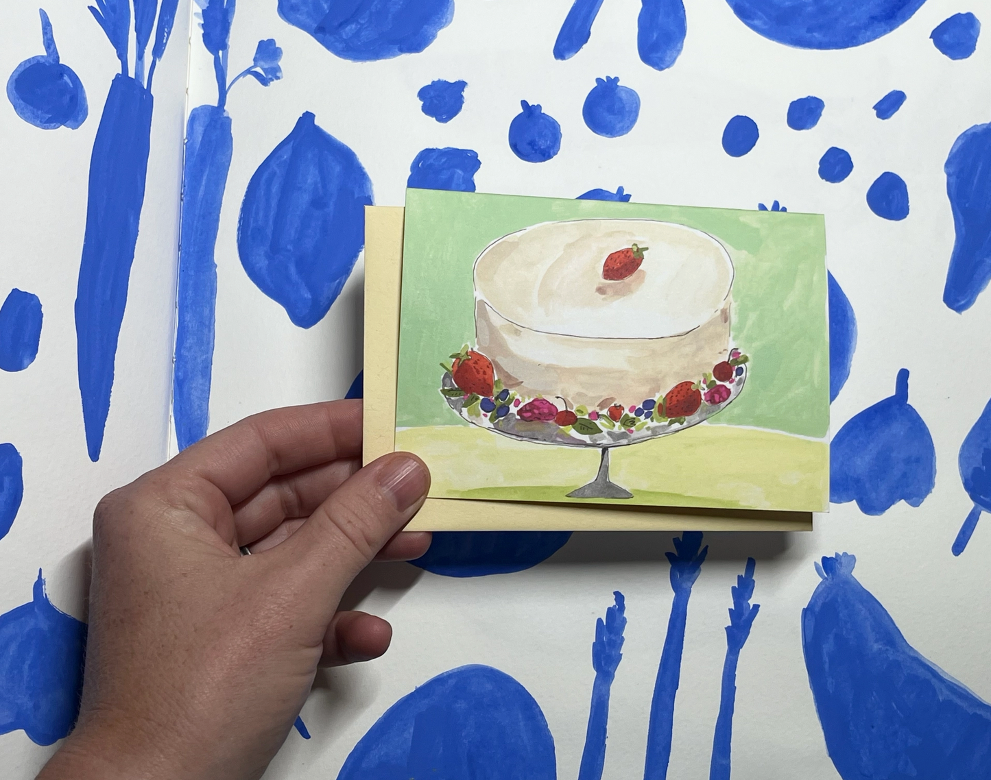 Strawberry Cake Notecard