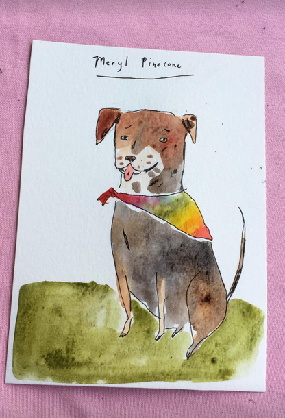 Small dog portraits, 5" by 7"