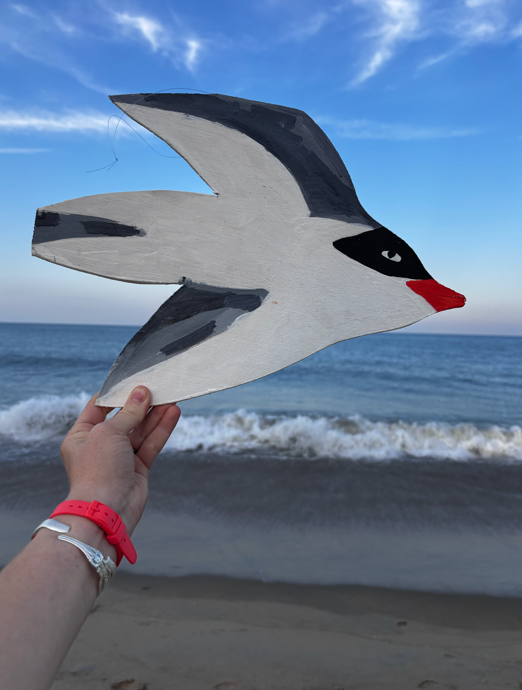 Flying tern bird