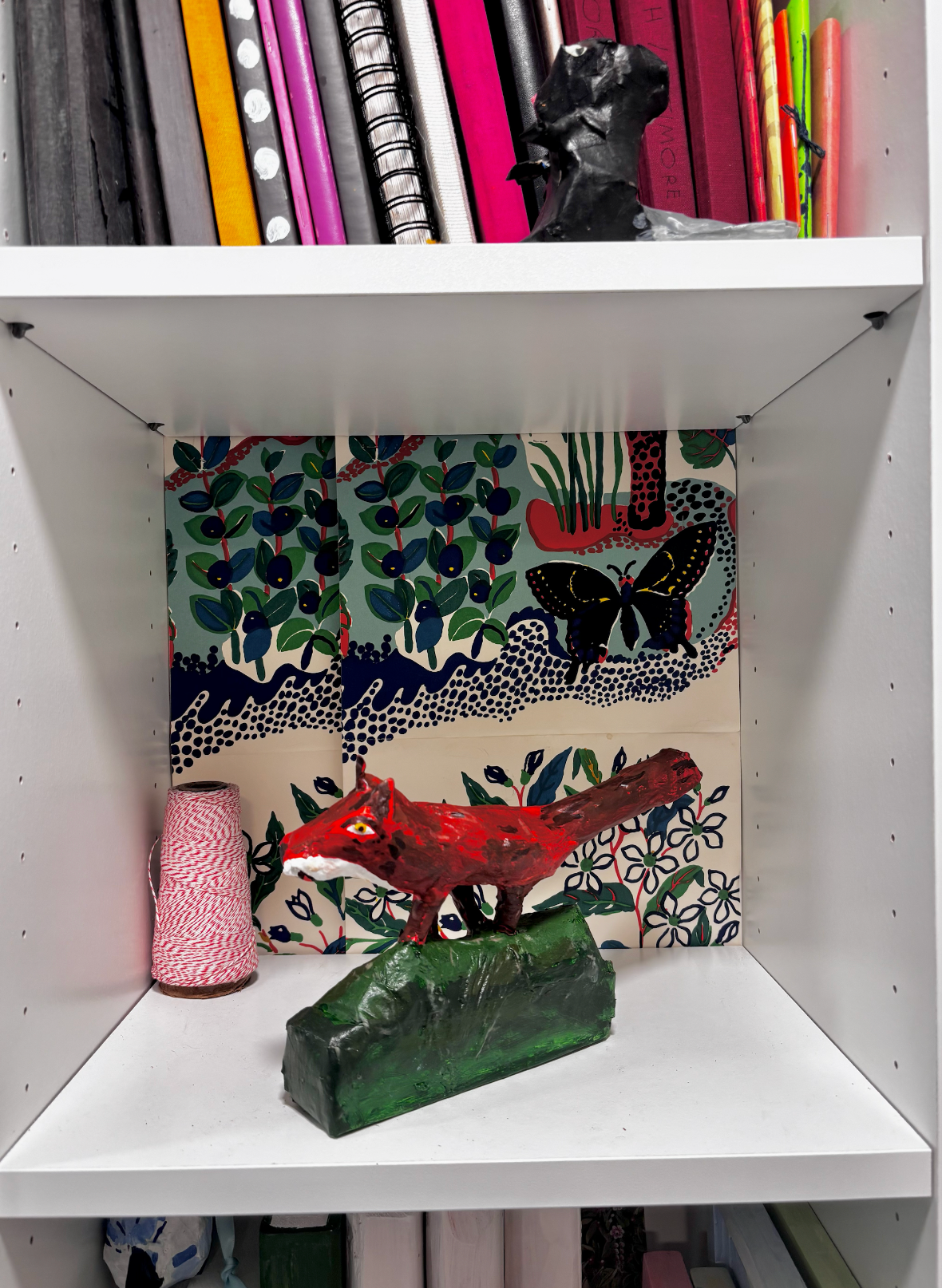 Fox statue, paper mache