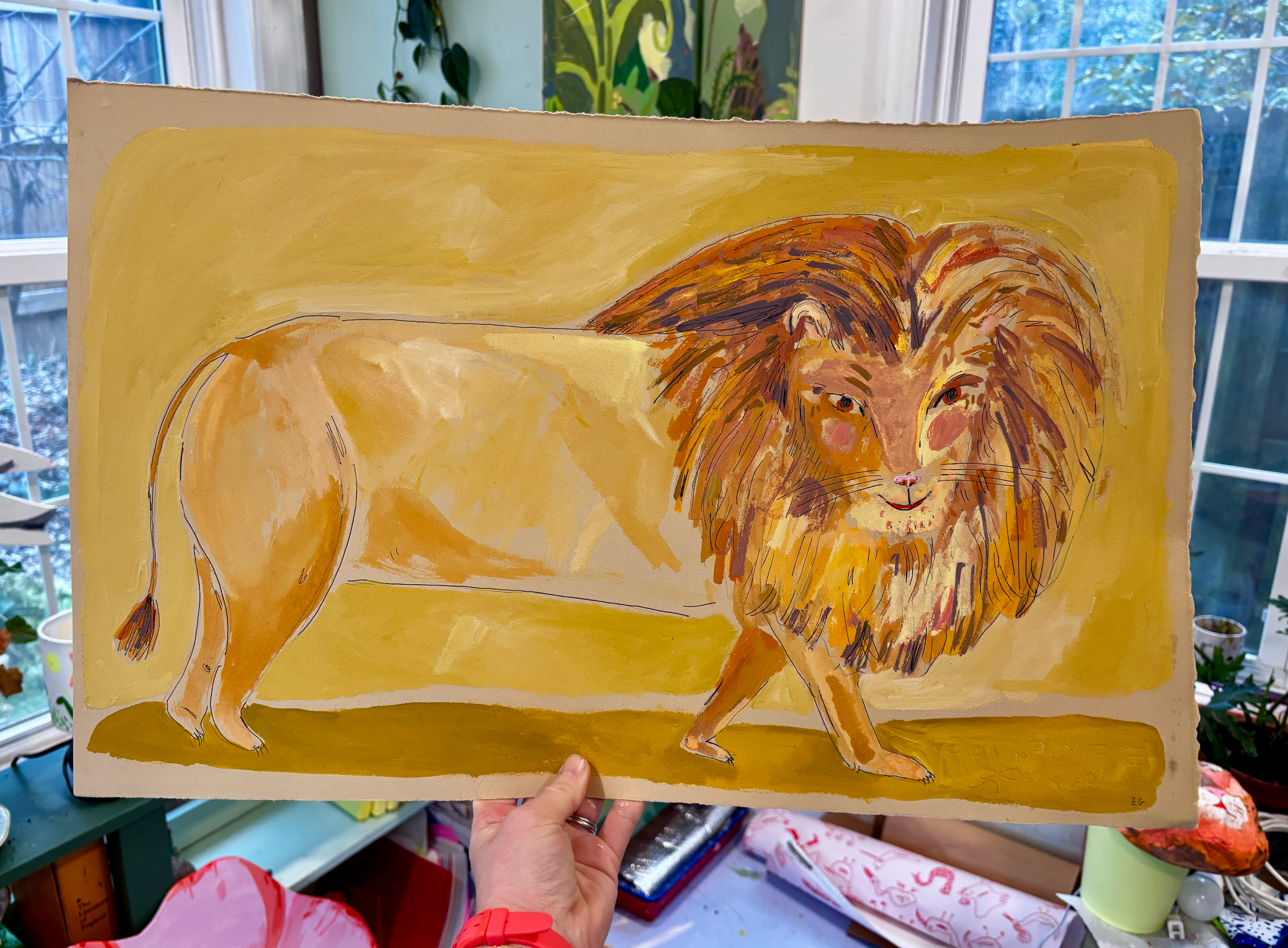 Large Lion painting