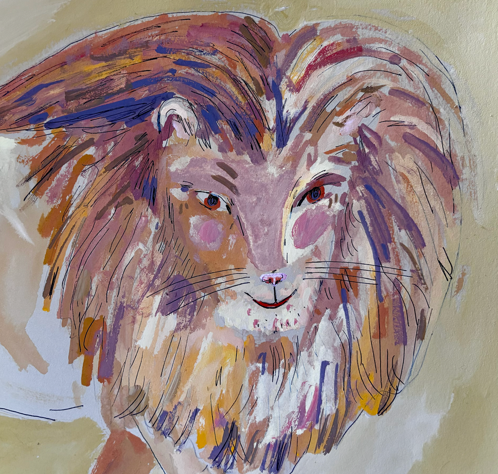 Large Lion painting