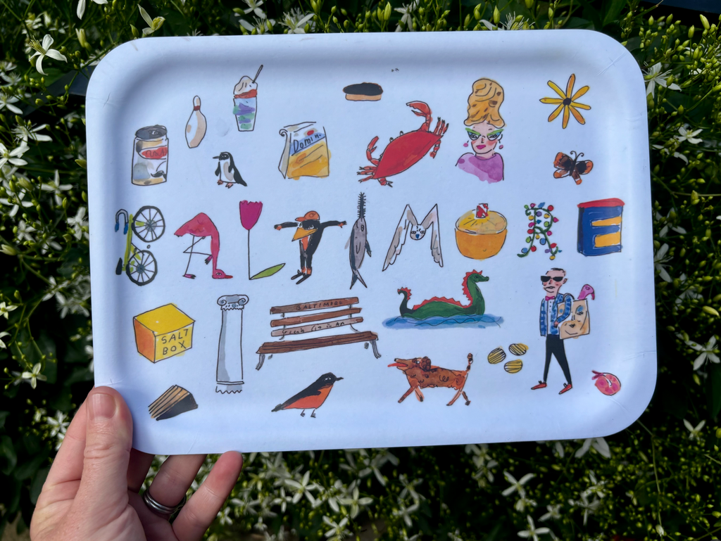 Baltimore illustrated wooden tray