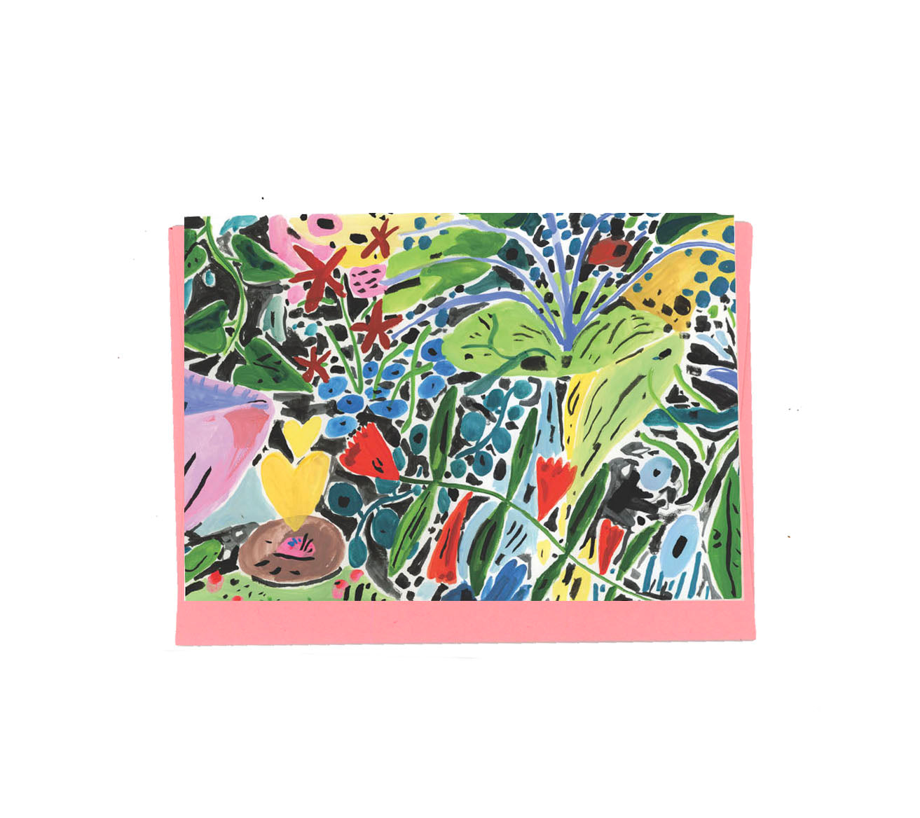 Abstract flowers notecard