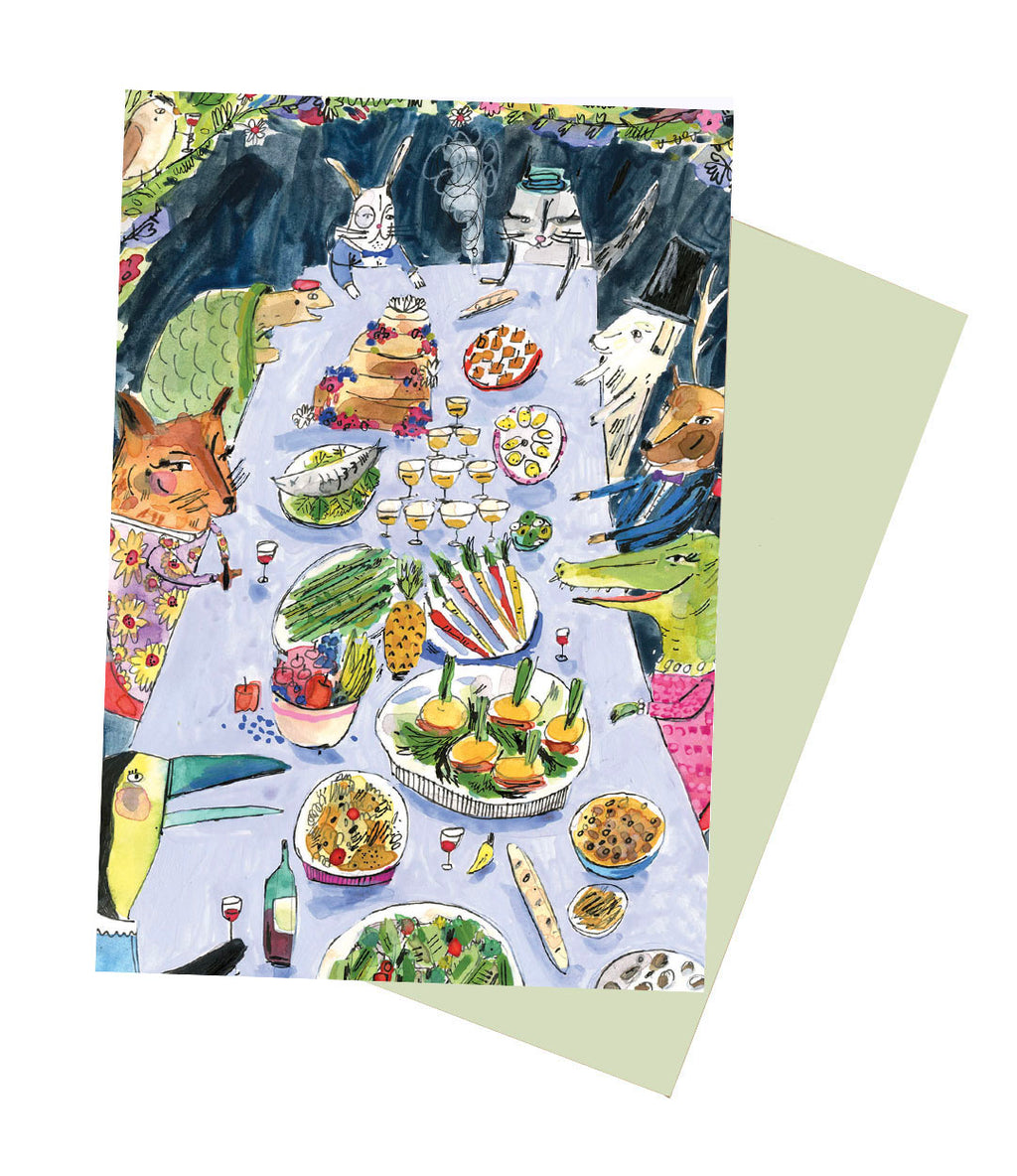 Animal Dinner Party Notecard