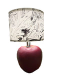 Hand painted lamp shade, black and white line garden
