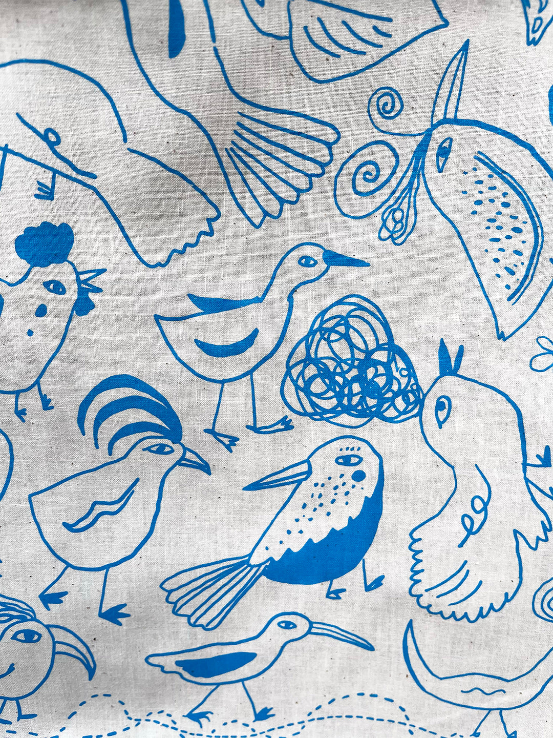 Bird Bandana, screen printed cotton scarf